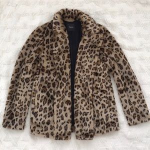 Brand new Theory cheetah/ leopard print fur coat